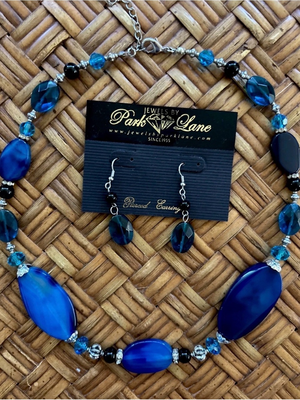 Park Lane Blue Bead Necklace and Dangle Earring Set
